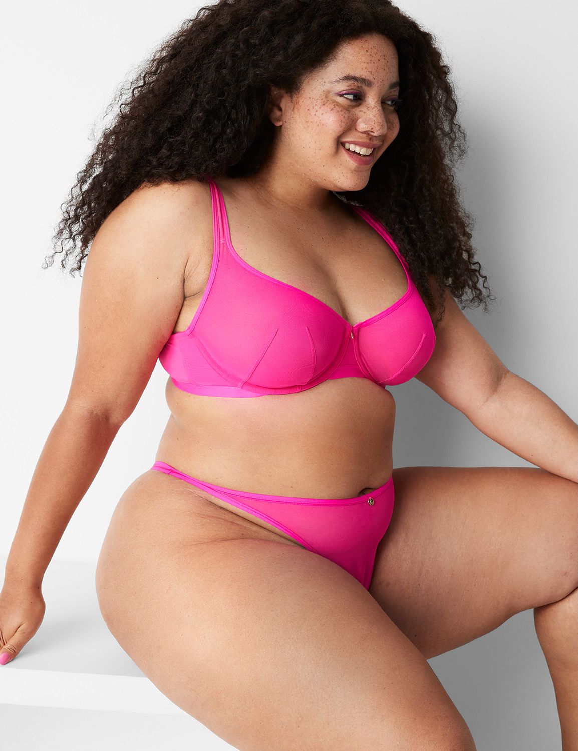 The Seriously Sexy Cacique Collection Unlined Balconette Size 36DDD Pink