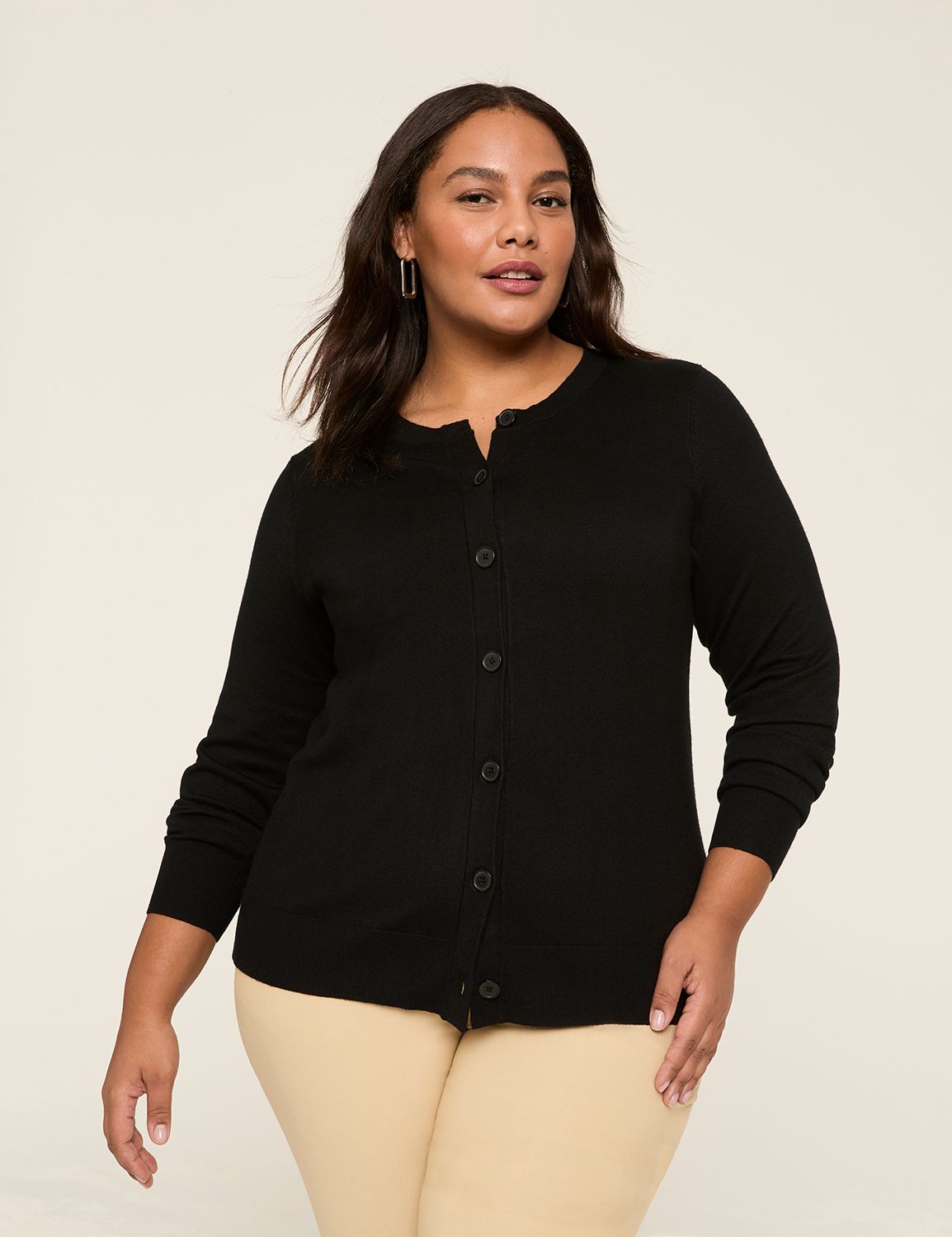 Classic Long Sleeve Crew Neck Butto Product Image 1