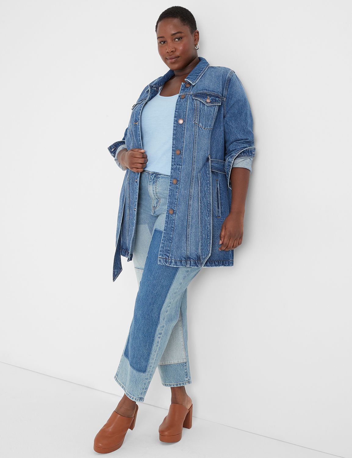 Belted jeans clearance jacket