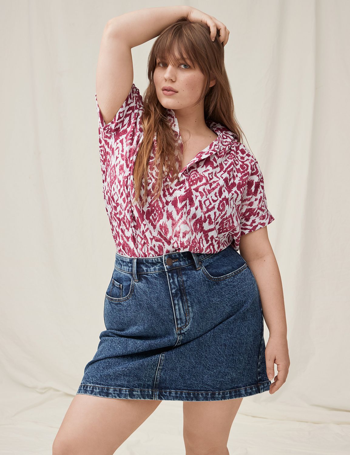 Floral denim outlet mini skirt