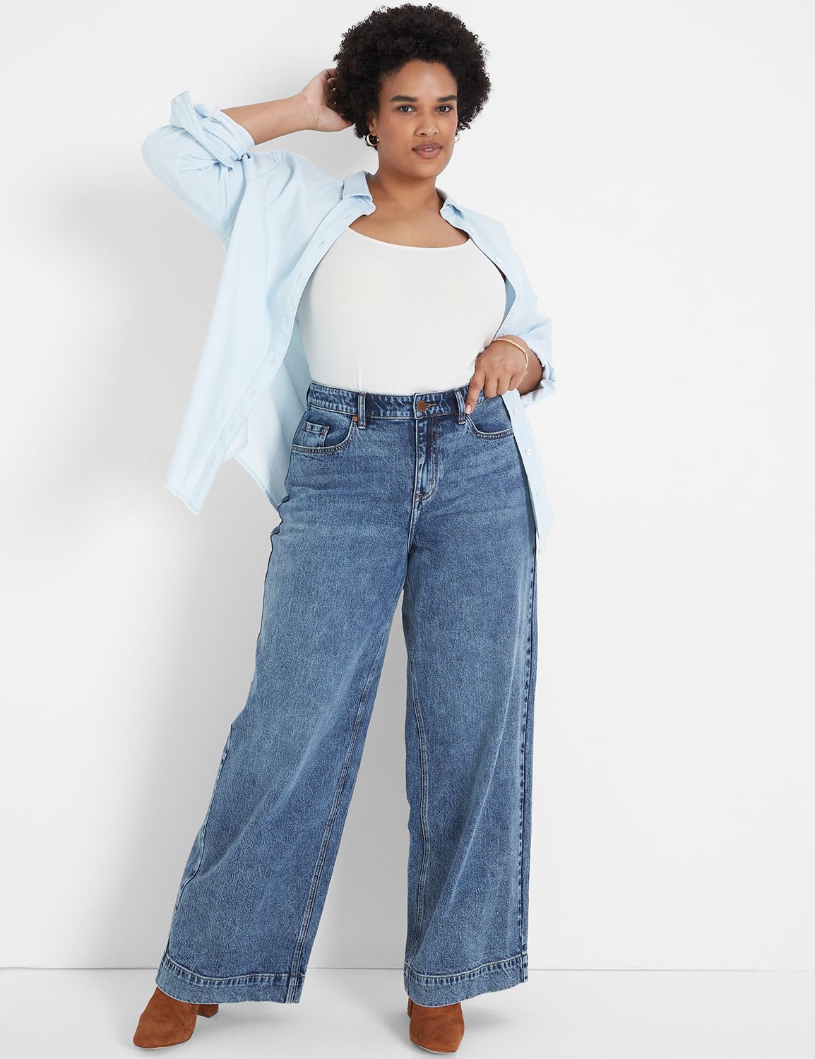 Lane bryant wide sales leg jeans