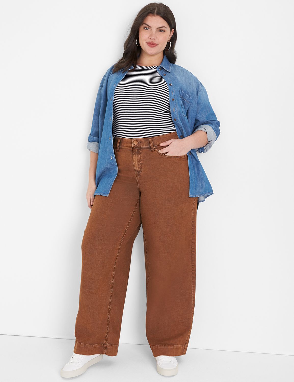 Signature Fit Wide Leg Color Jeans | LaneBryant