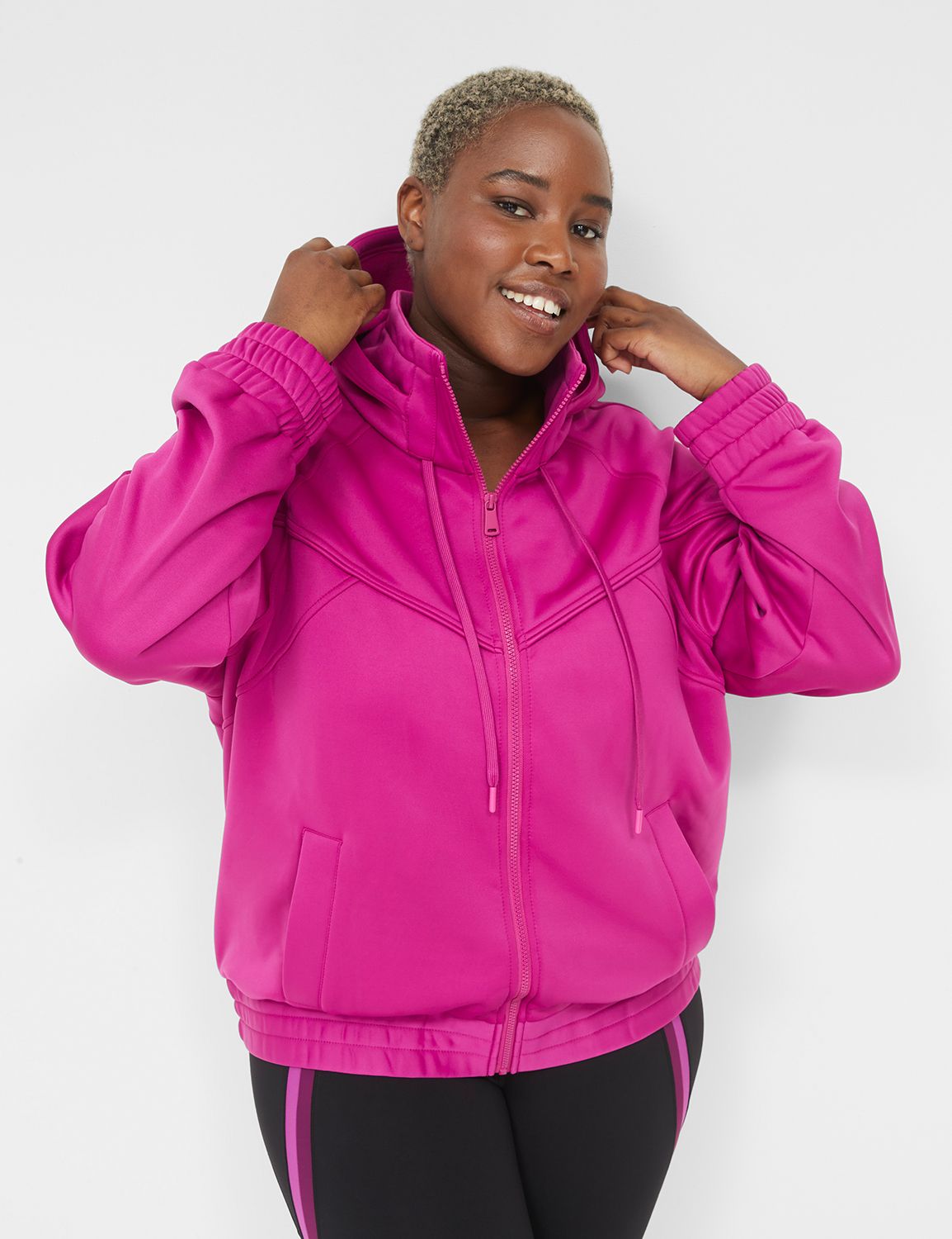 LIVI Zip Front Sport Fleece Jacket LaneBryant