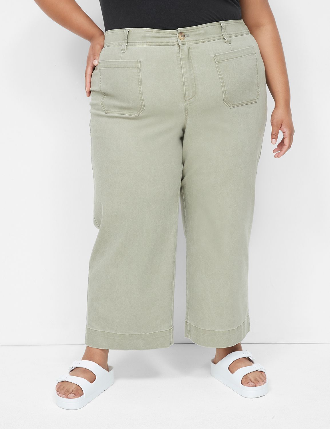 Rib Trim Linen Straight Leg Pants, Pants & Shorts