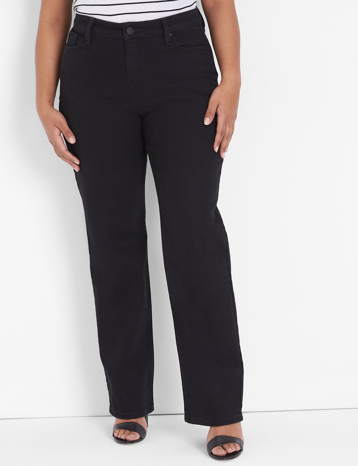 MID RISE SIGNATURE STRAIGHT - BLACK | LaneBryant