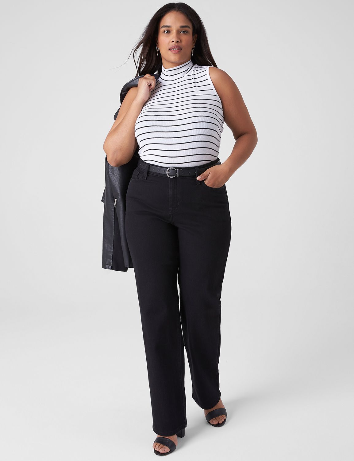 Lana Berry Mid Straight Pant Black