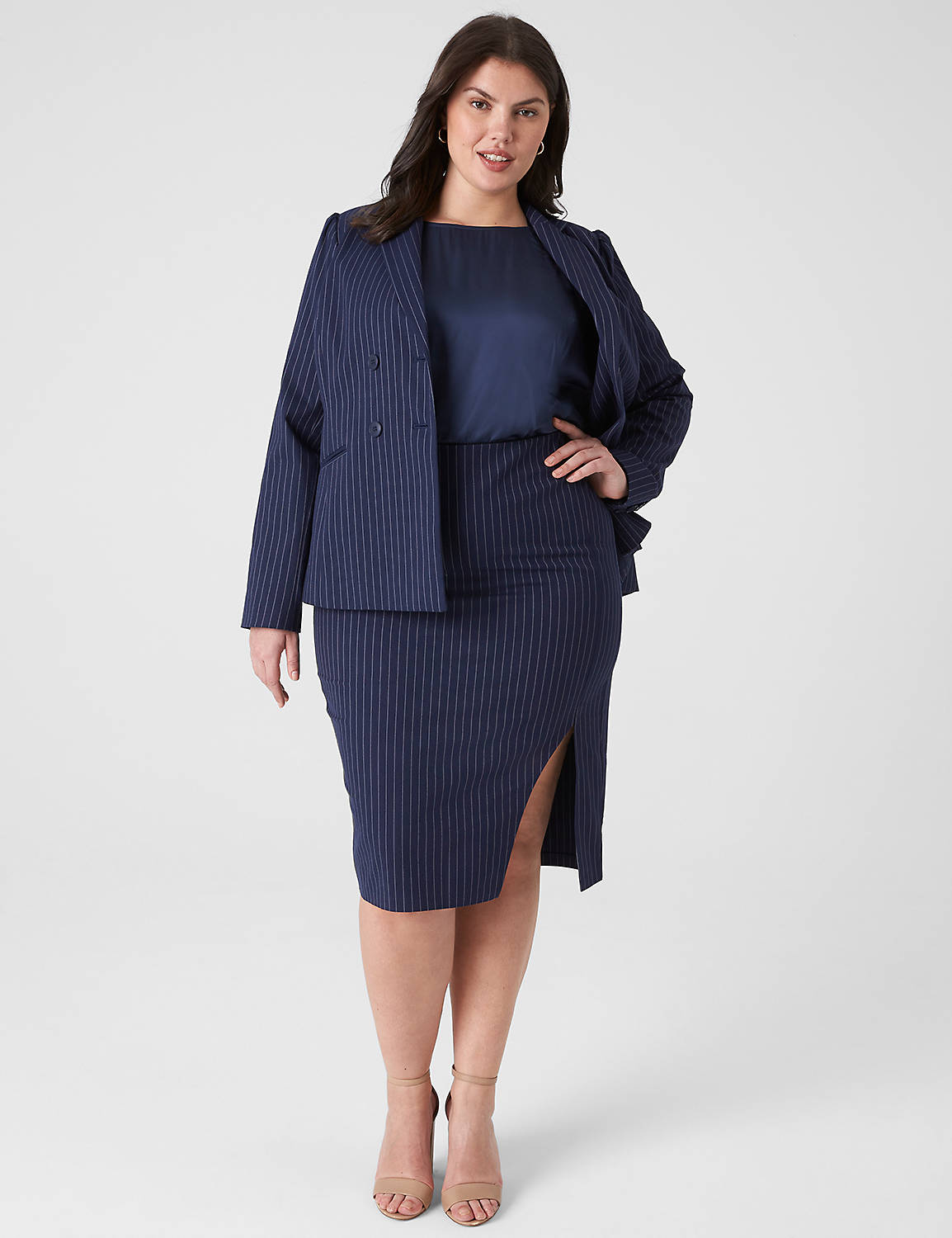 Pinstriped Bodycon with Belt 113587 Product Image 3