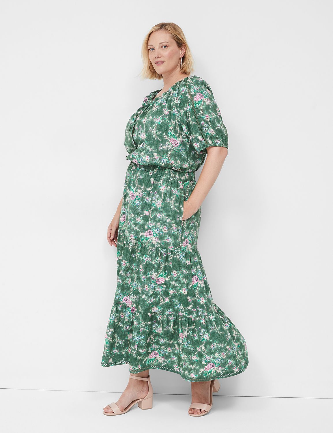 Printed Tiered Maxi Skirt