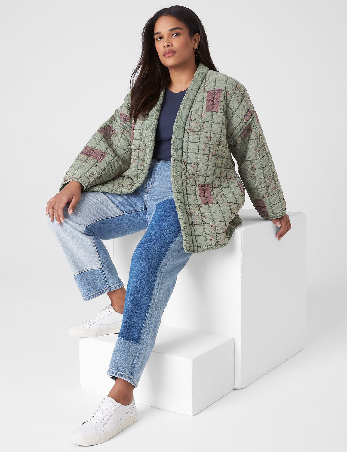 Kimono quilted jacket sale