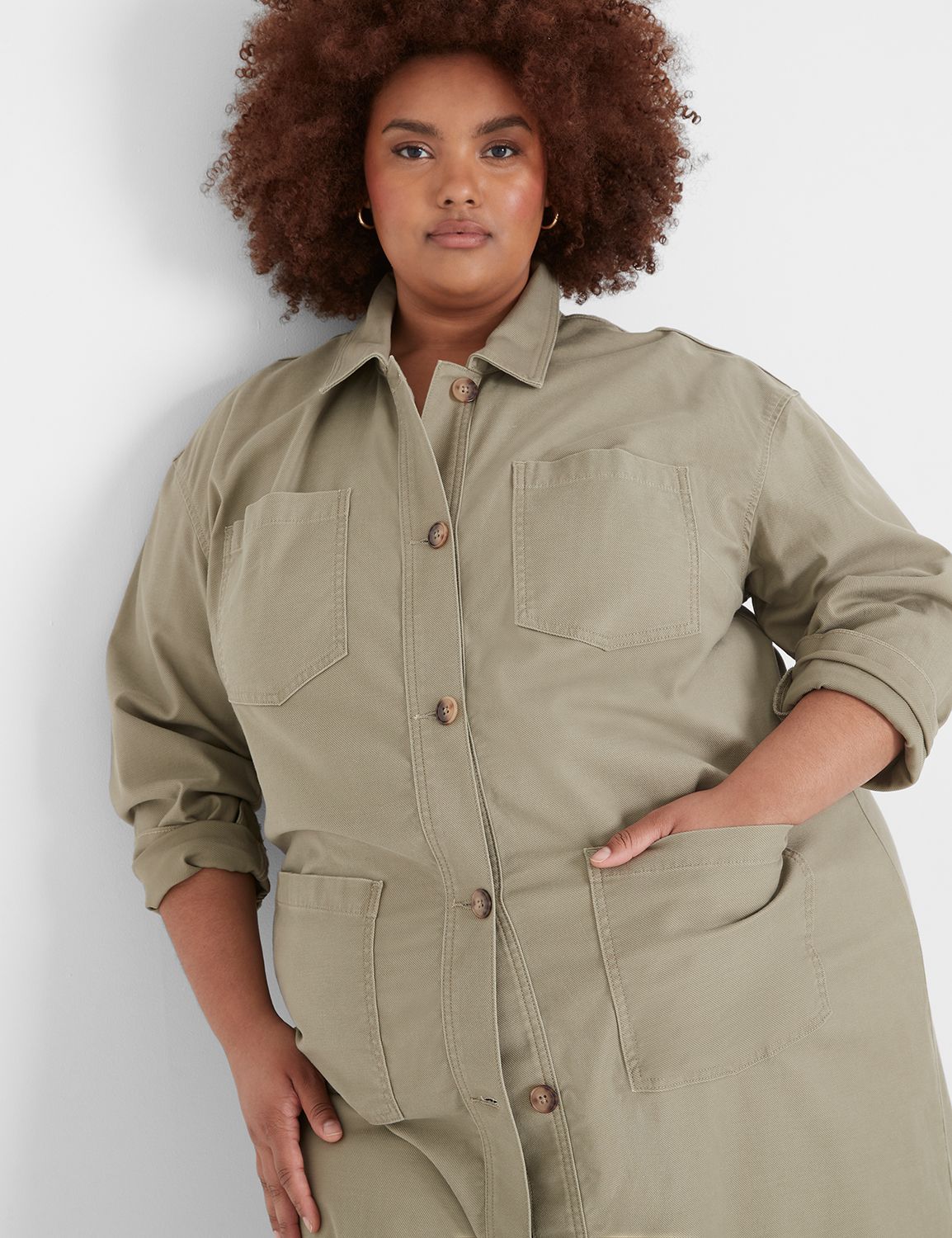 Womens long deals utility jacket