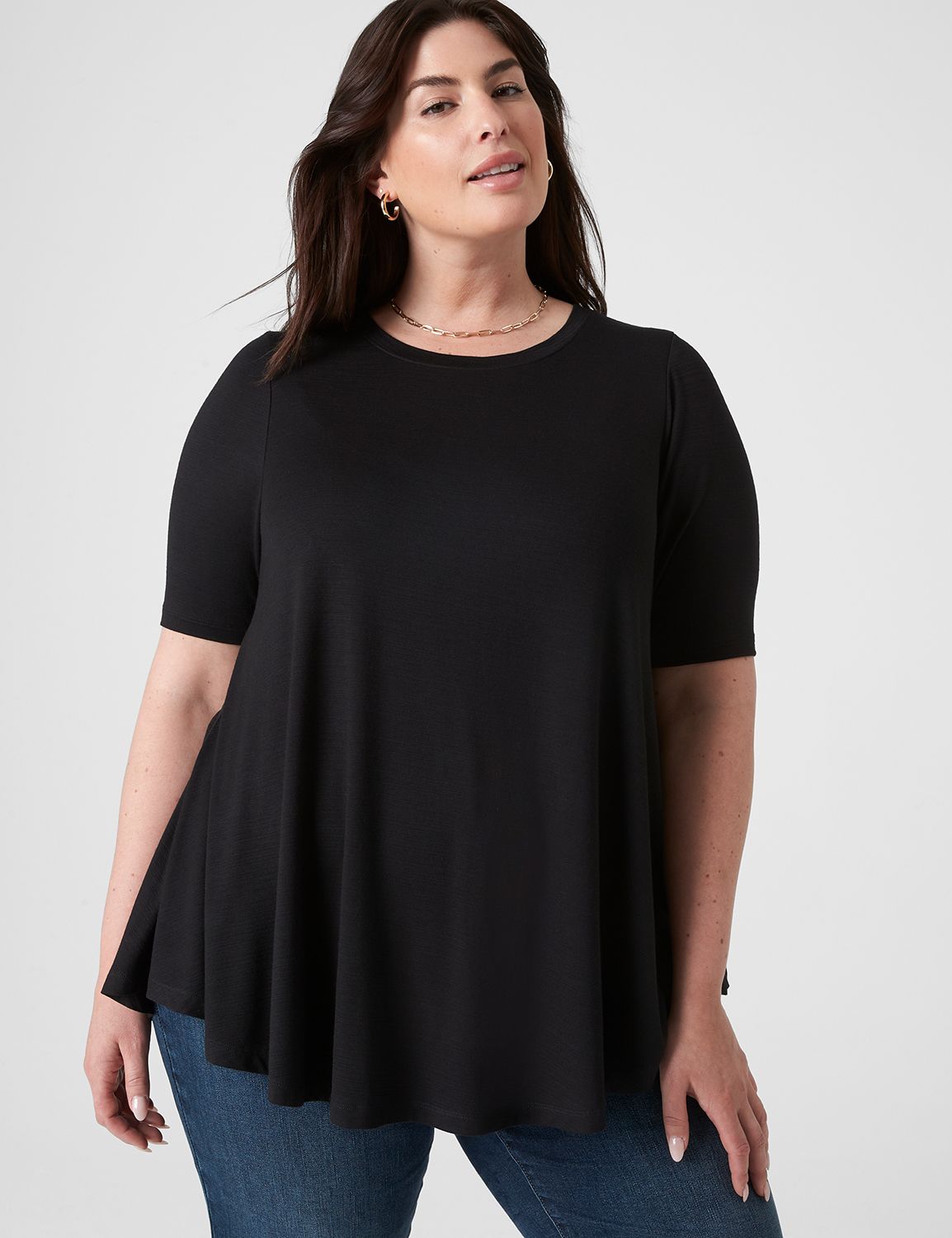 Perfect Sleeve Crew Neck Swing Tee Product Image 1