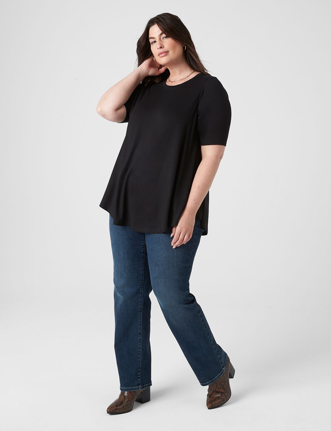 Perfect Sleeve Crew Neck Swing Tee Product Image 3