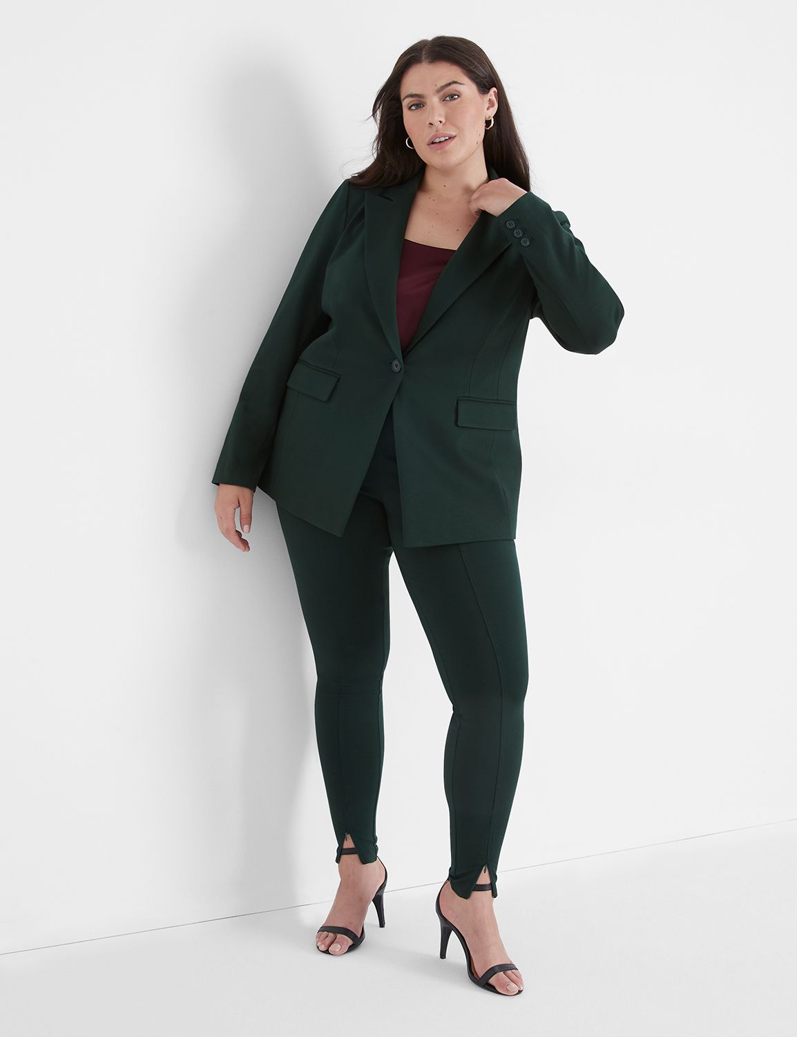 Plus size ponte blazer hot sale