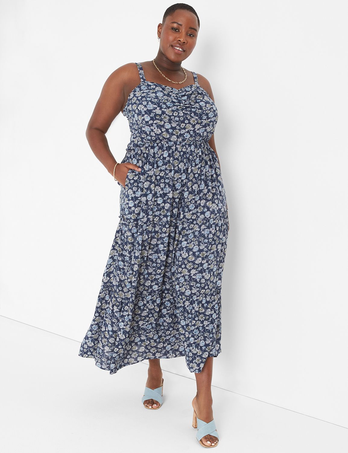 Sleeveless Sweetheart Neck Tiered M | LaneBryant