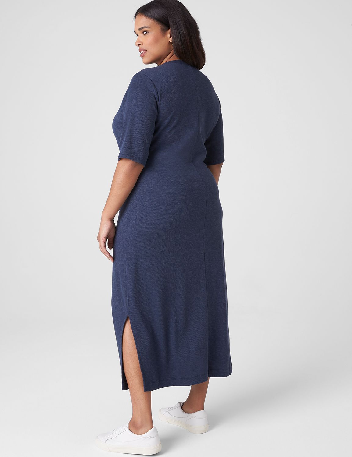 1/2 Sleeve Button Front Dress