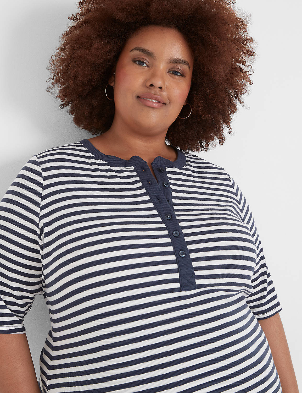 Elbow-Sleeve Button-Front Dress | LaneBryant