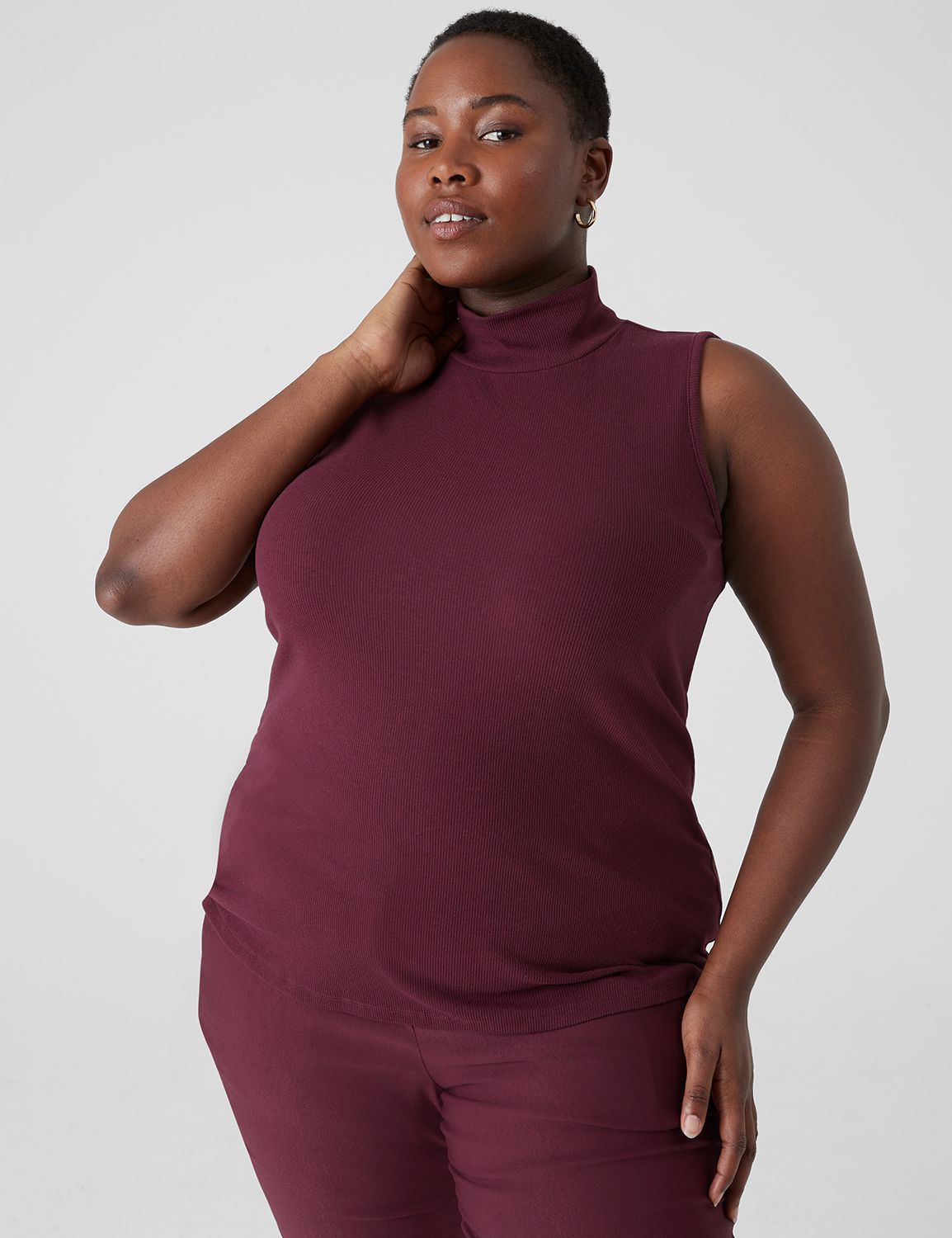 Women's plus size sleeveless mock outlet turtleneck