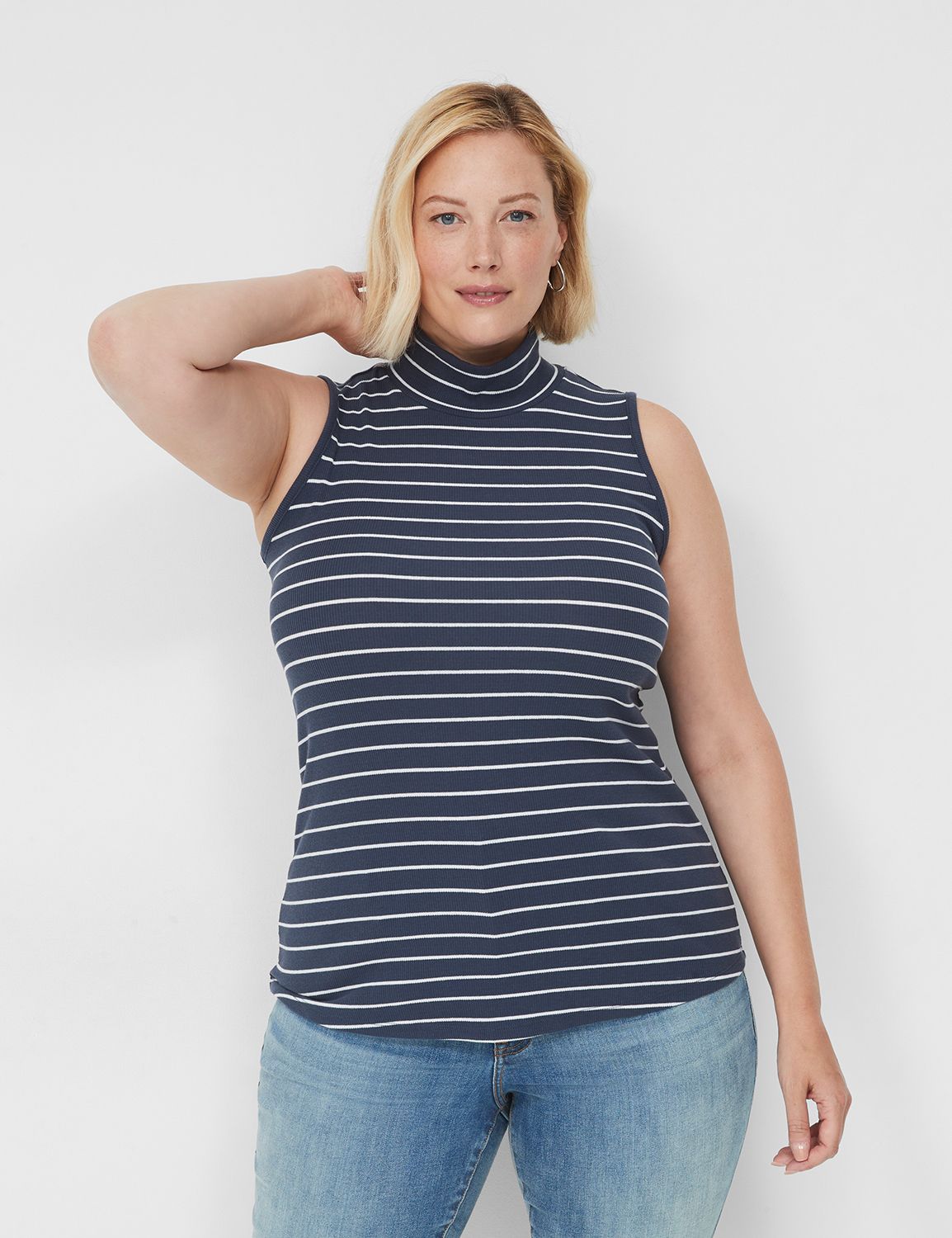 Classic Sleeveless Rib Mock Neck 11 | LaneBryant