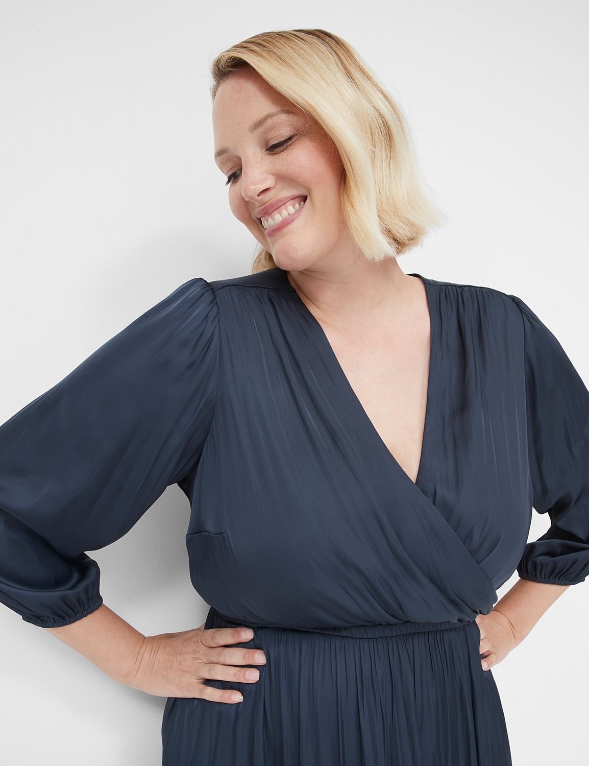 Lane bryant navy blue dress sale