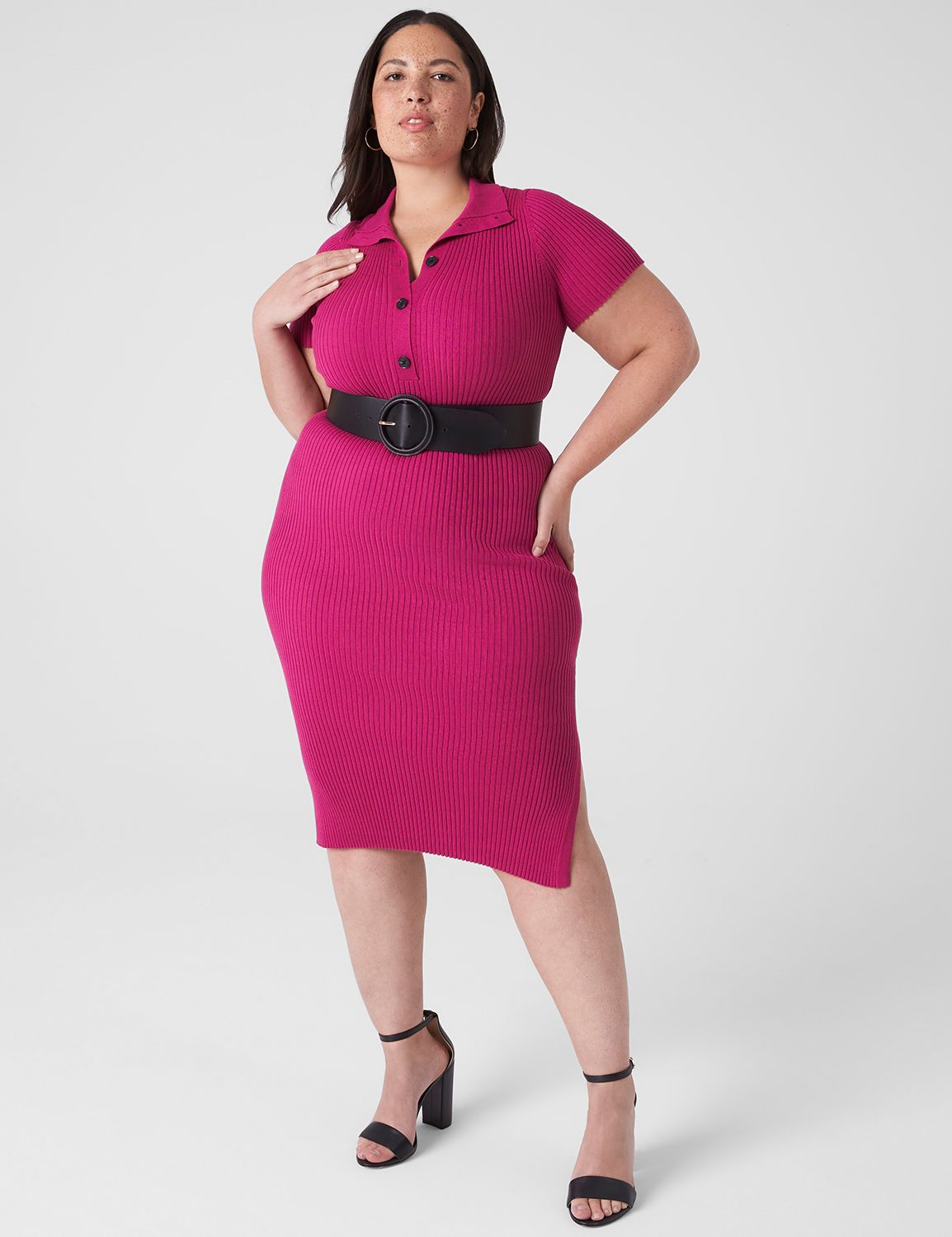Pink dress lane bryant sale