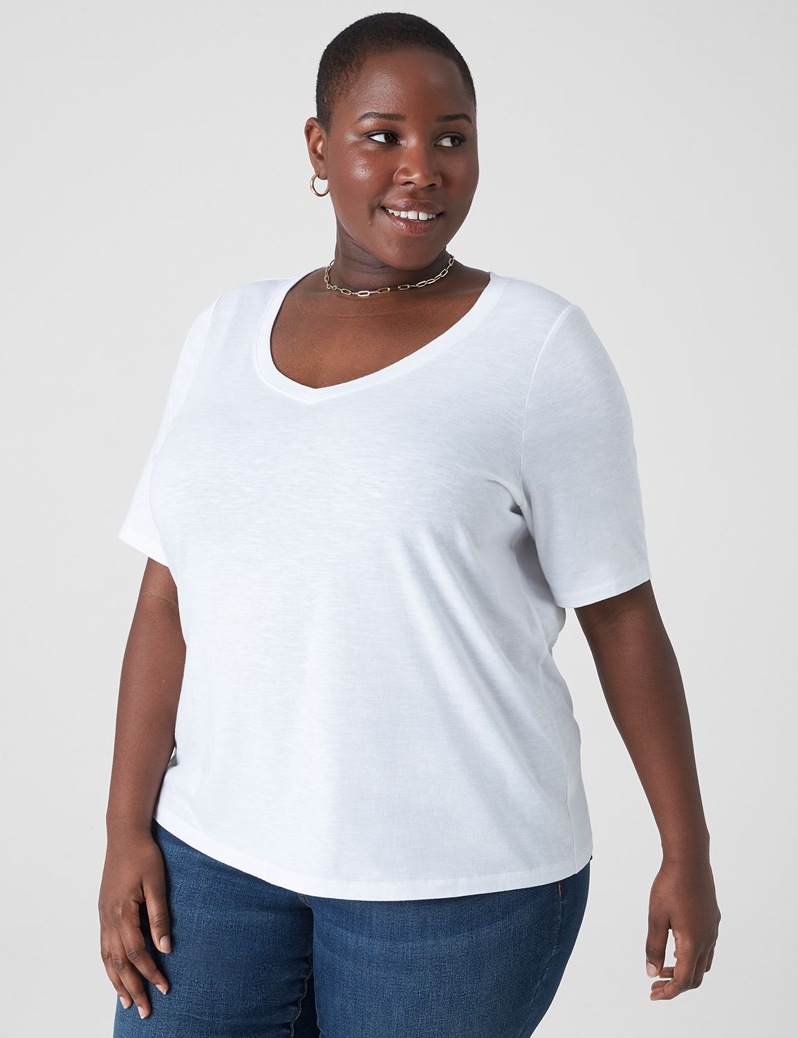 Modern Perfect Sleeve V-Neck Tee