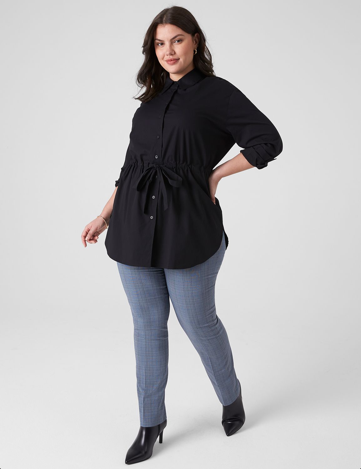 Classic Long Sleeve Button Down Tun | LaneBryant