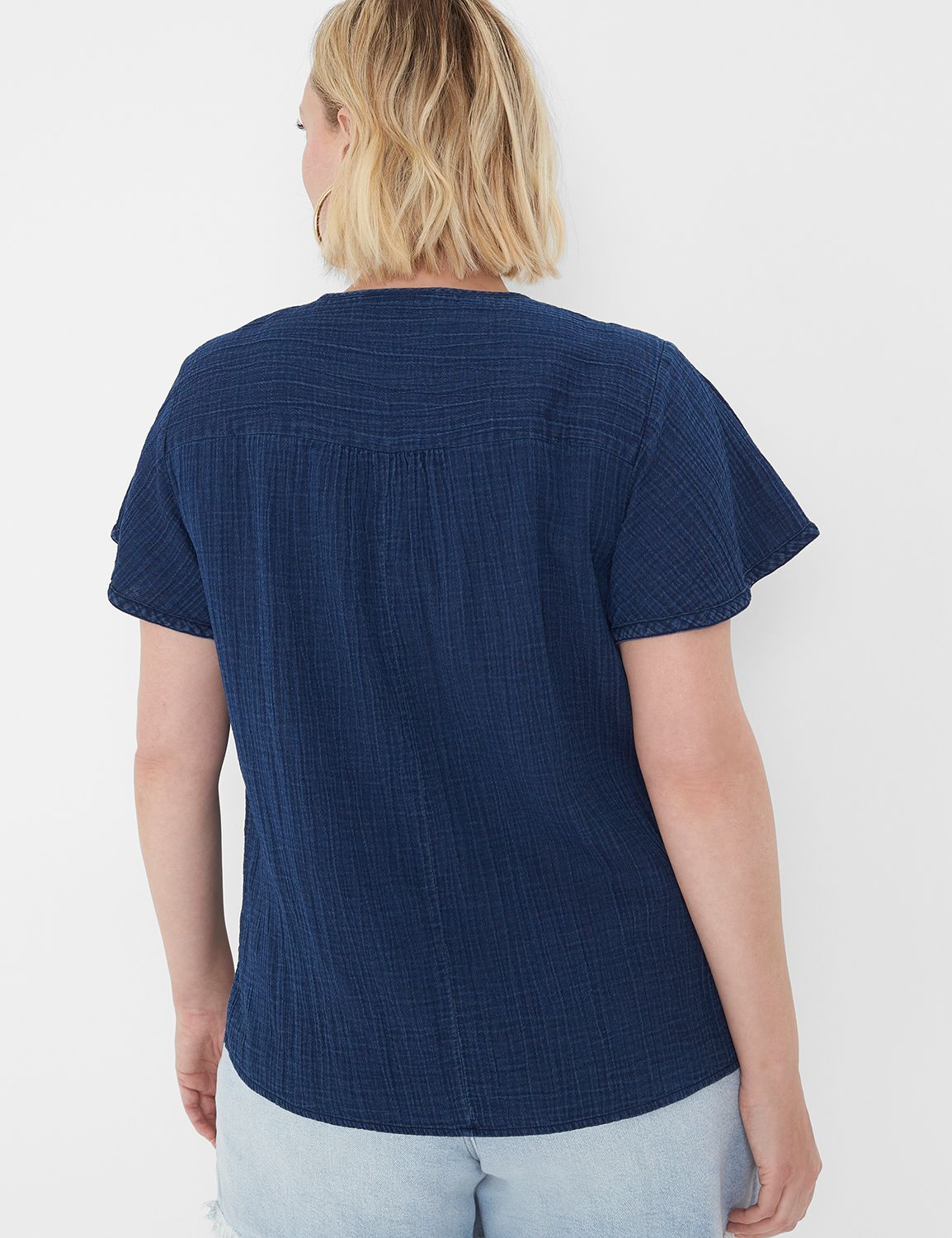 Classic Short Double Sleeve Indigo Product Image 2