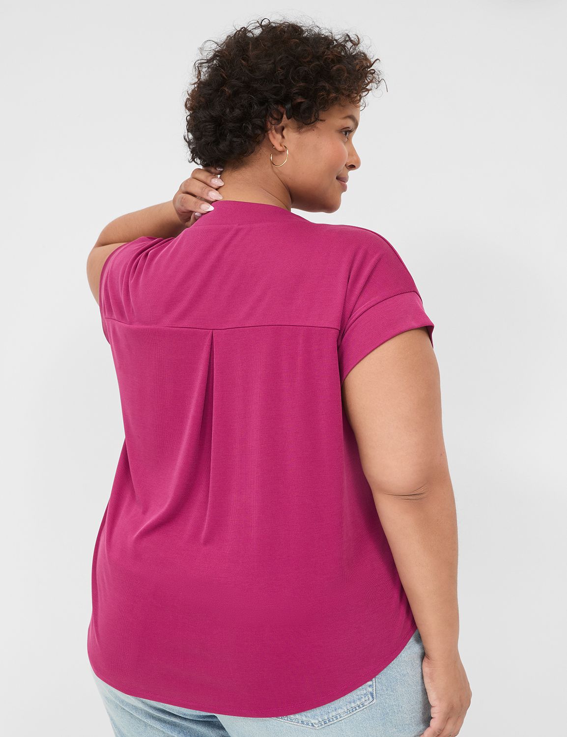 Classic Cap Sleeve Dolman V-Neck Pl Product Image 2