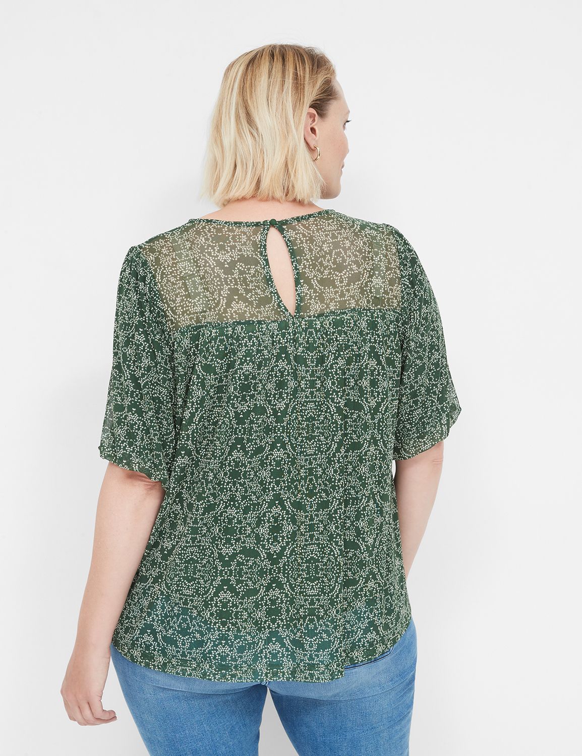 Swing Short Puff Sleeve Crew Neck M Product Image 2