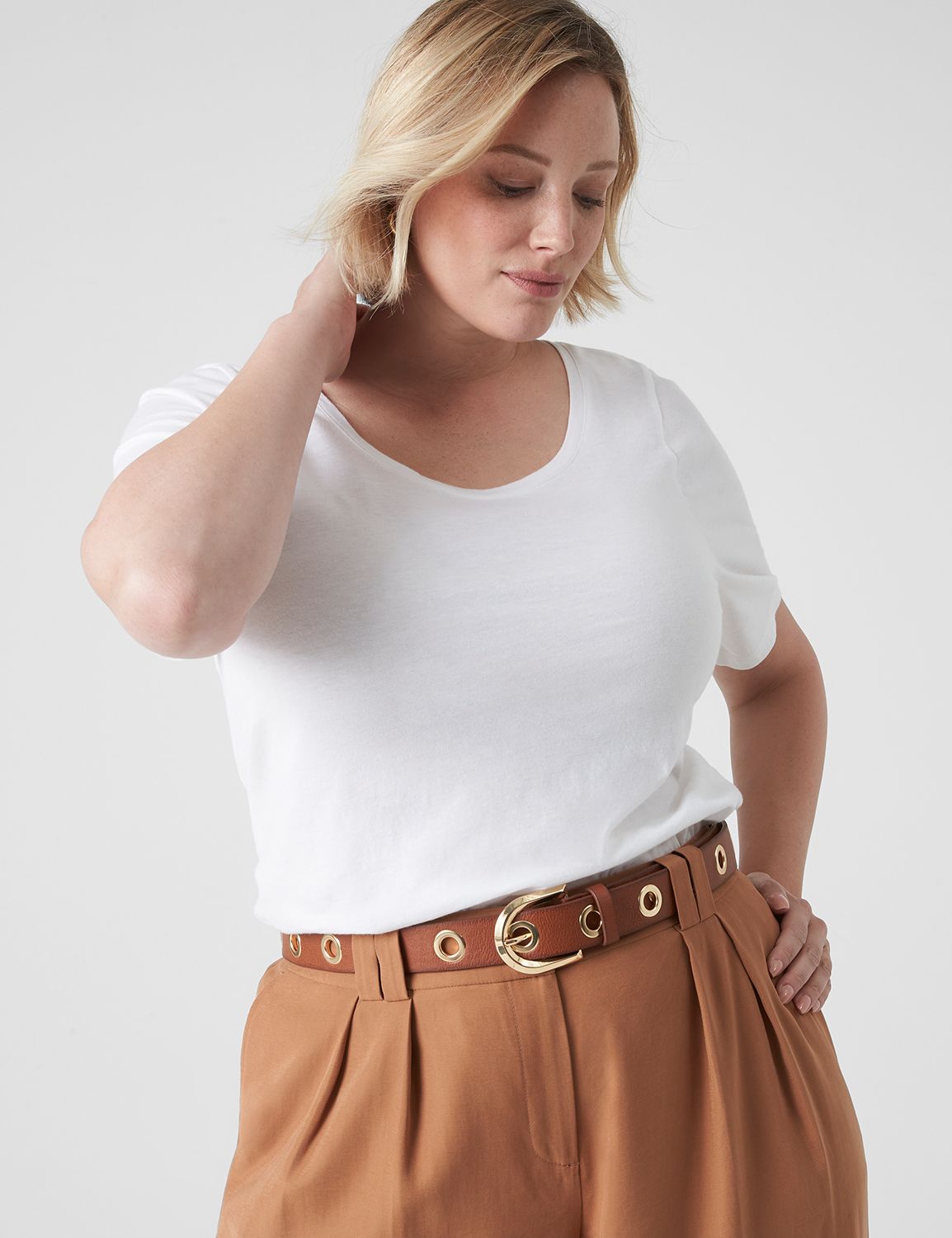 Faux-Leather Grommet Hip Belt