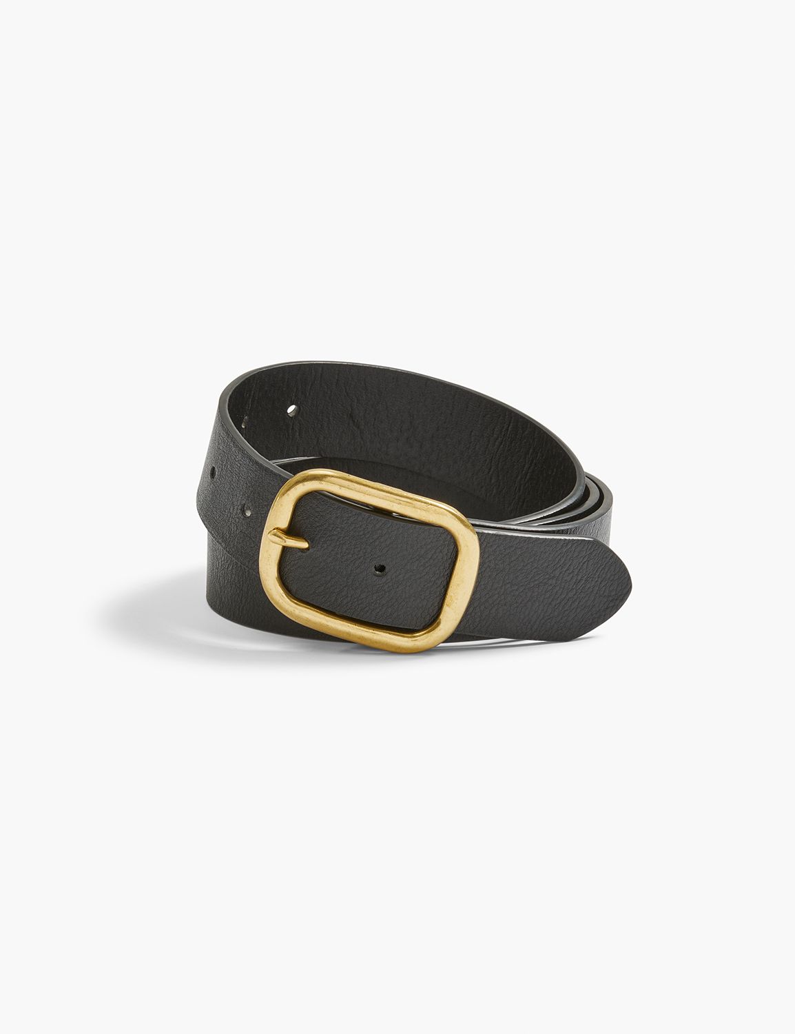 Faux-Leather Brass Hardware Belt