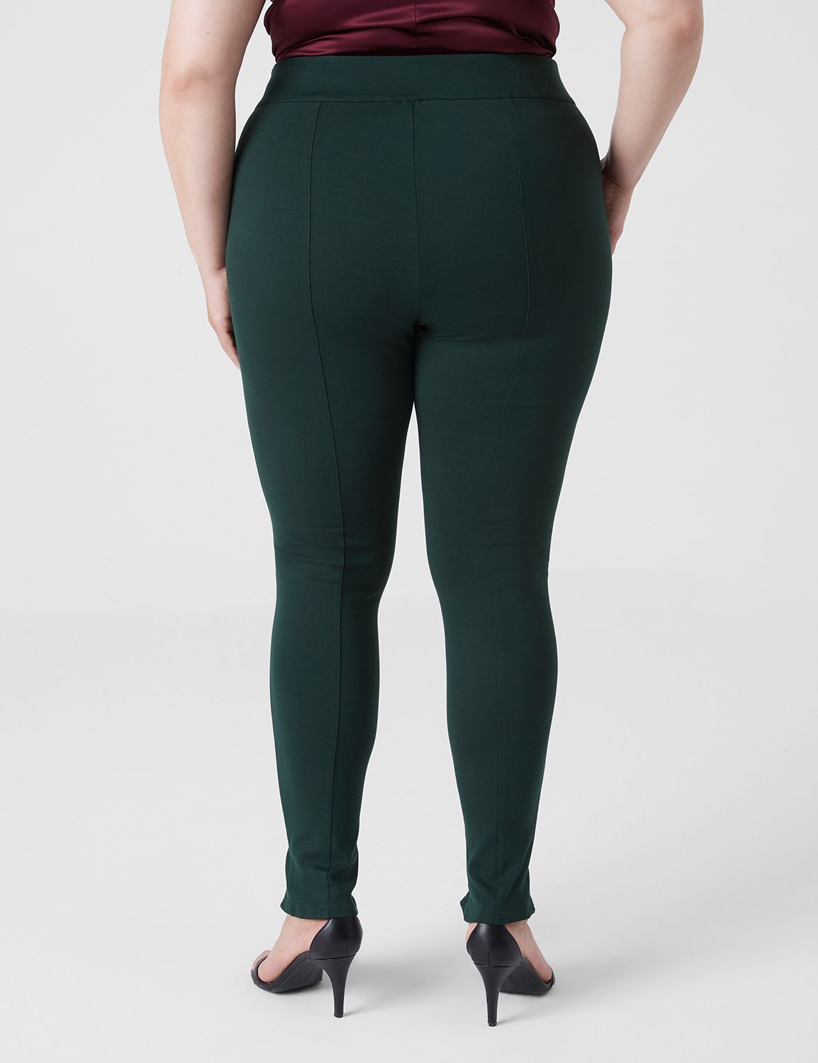 Skinny-fit pintuck leggings with zipped hems