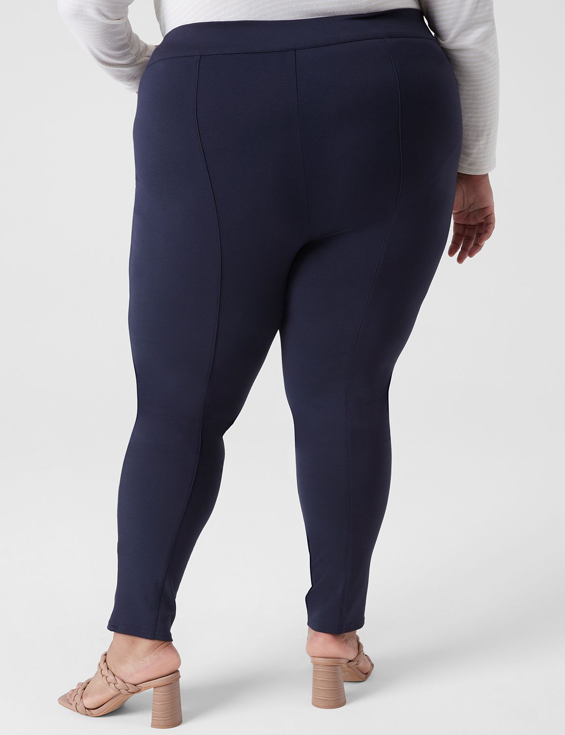 Ponte Legging with Side Opening in Navy