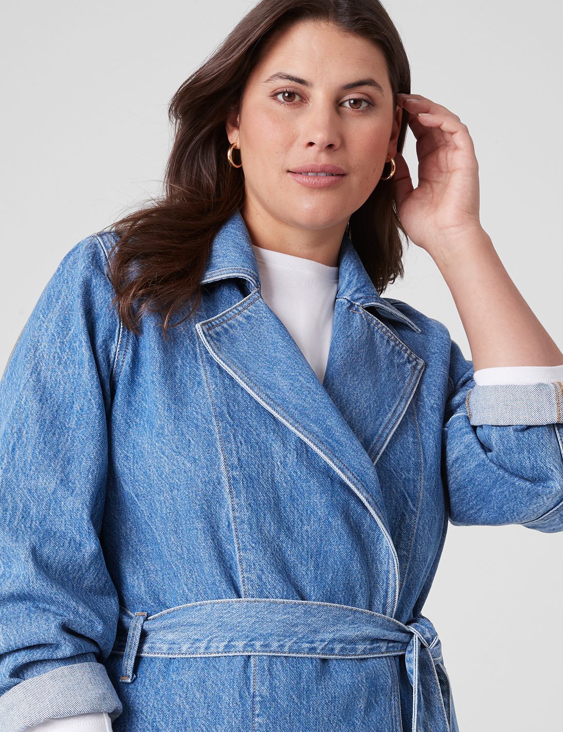 DENIM TRENCH COAT TUESDAY WASH 113 LaneBryant
