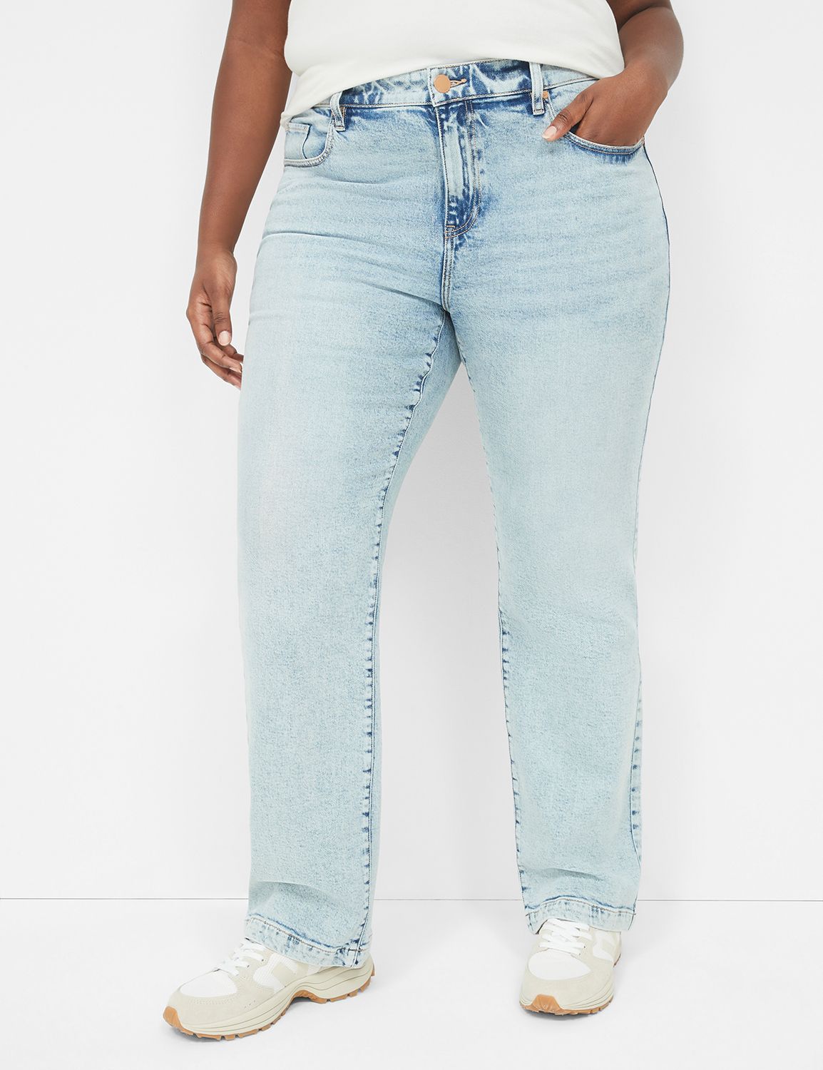 Relaxed Straight Jeans, Light Blue