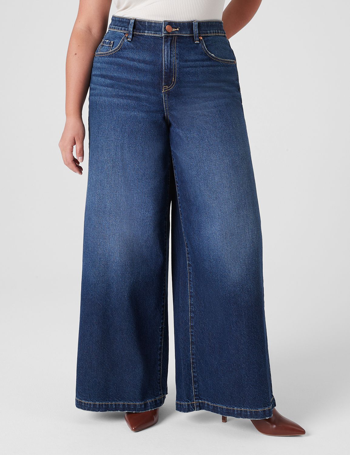 Women's Denim Capris With Button Detail  Denim women, Comfortable denim,  Wide leg denim