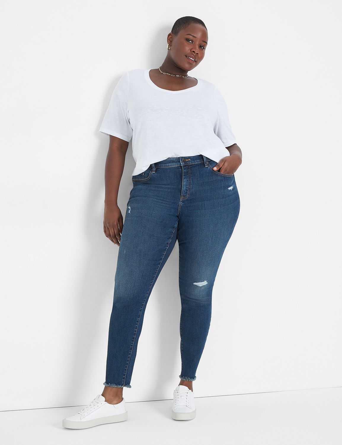 Lane bryant store jeans with pearls