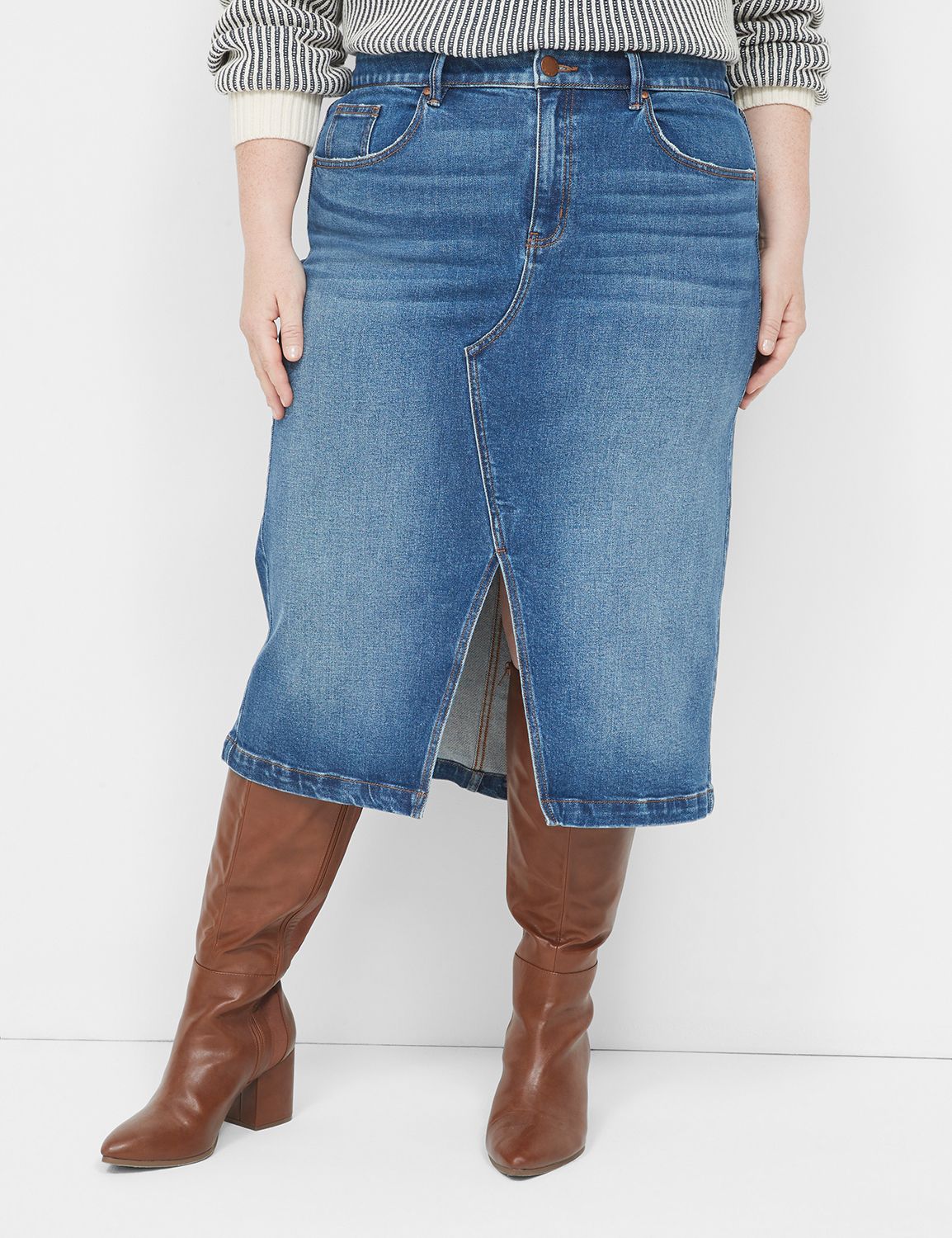 Lane bryant sales denim skirt