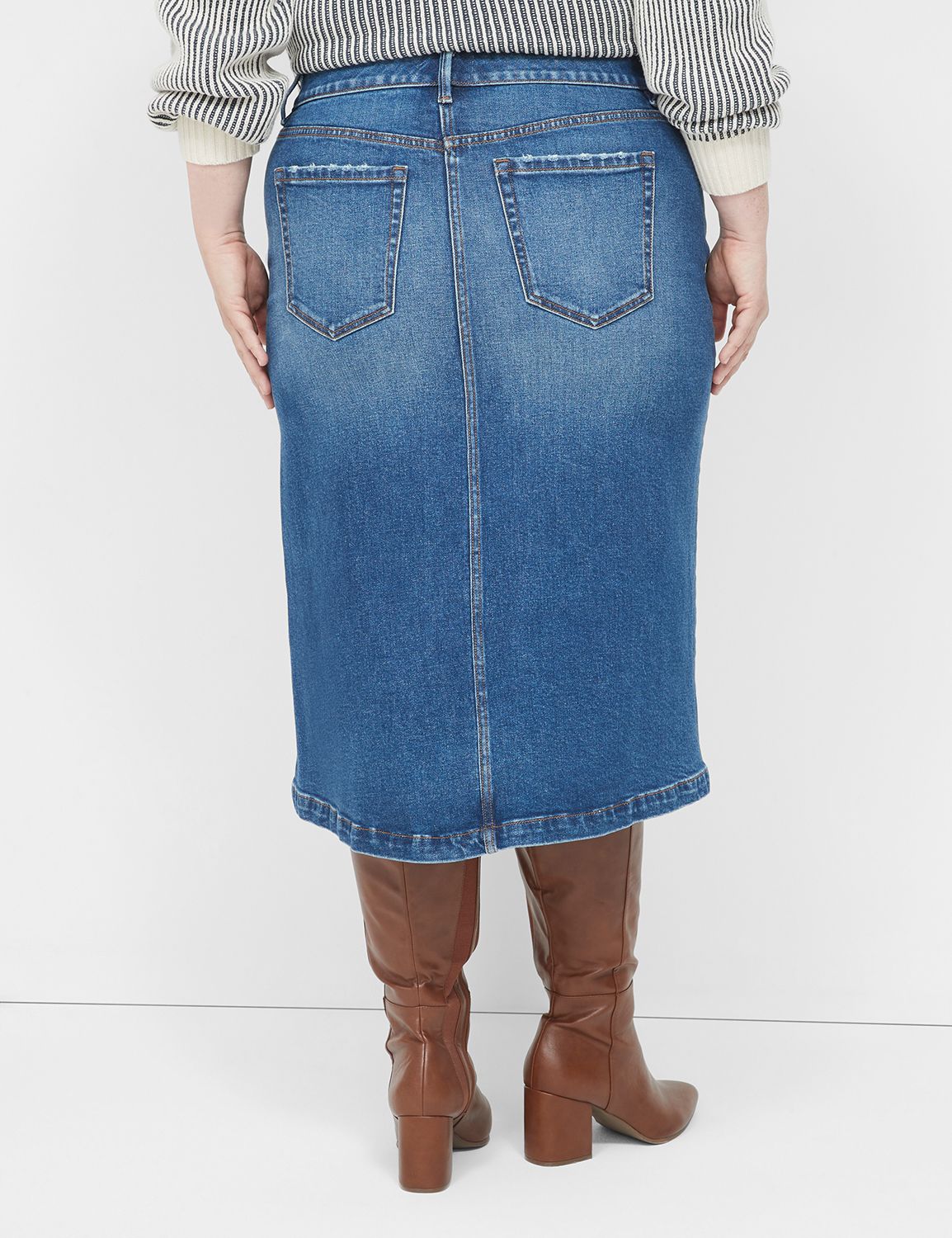 DENIM MIDI SKIRT - DARK DENIM 11361 Product Image 2