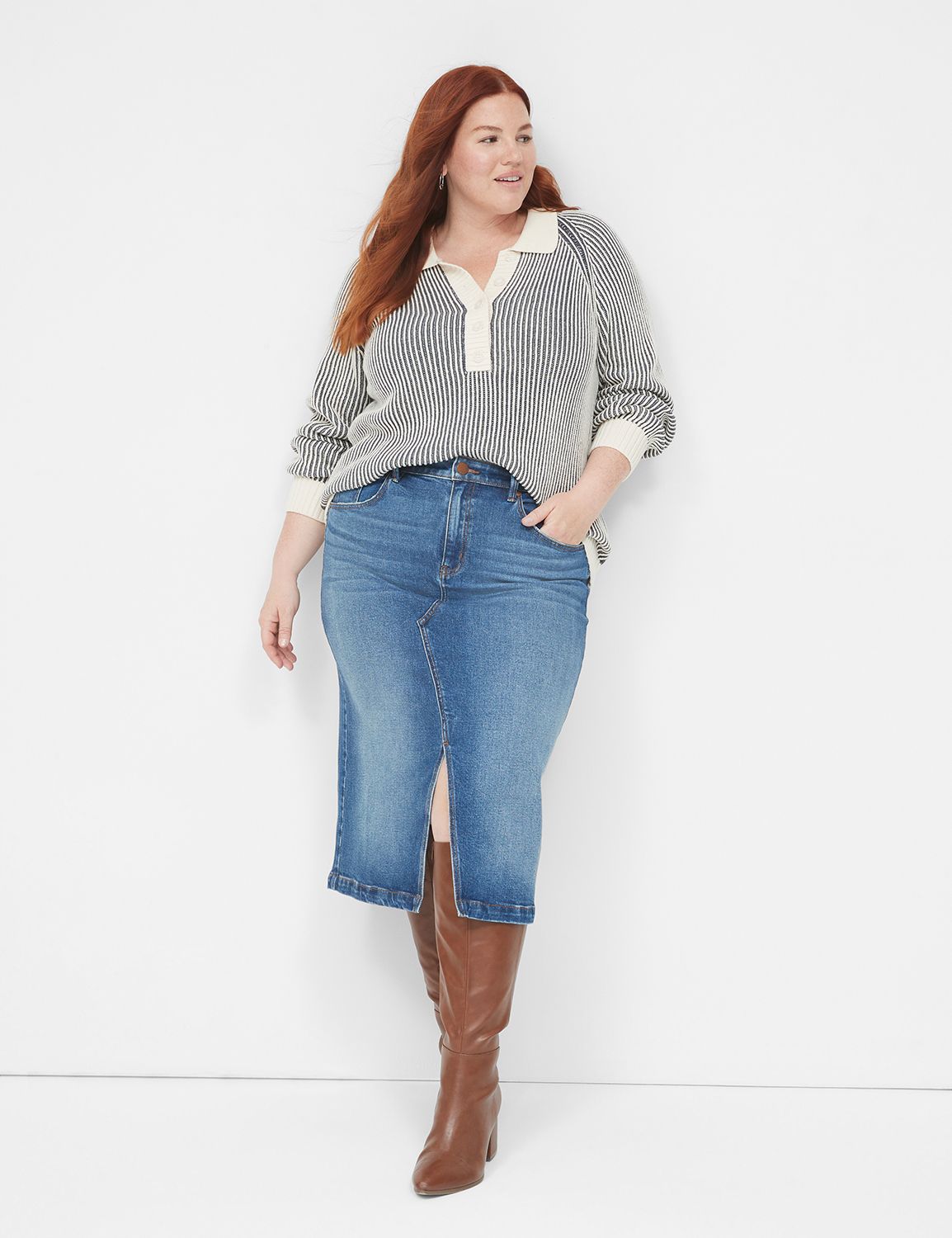 Lane bryant 2024 jean skirts