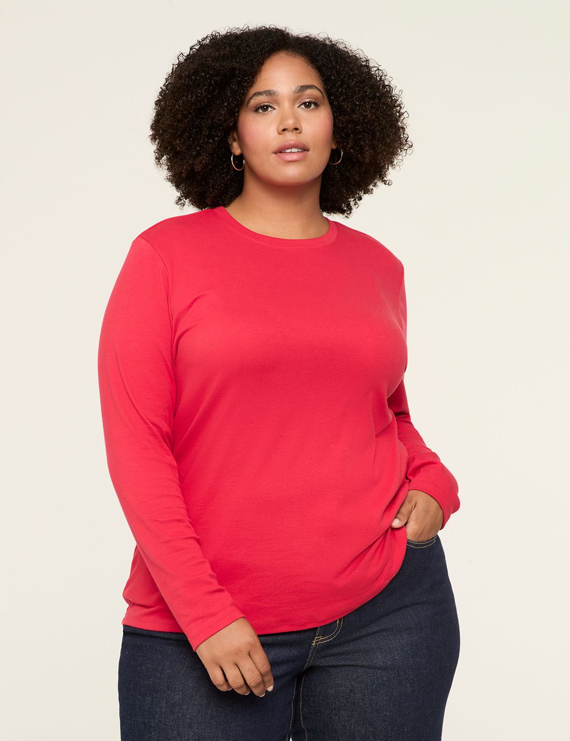 Long-Sleeve Crew-Neck Layering Tee