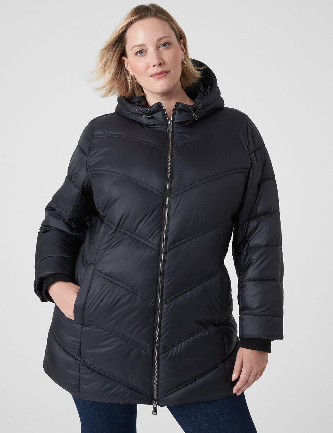 DOORBUSTER- Ribbed Puffer Jacket BLACK - Material Girls