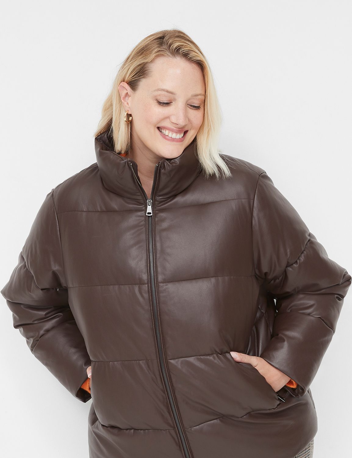 Brown Plus Size Winter Coats, Jackets & Puffers