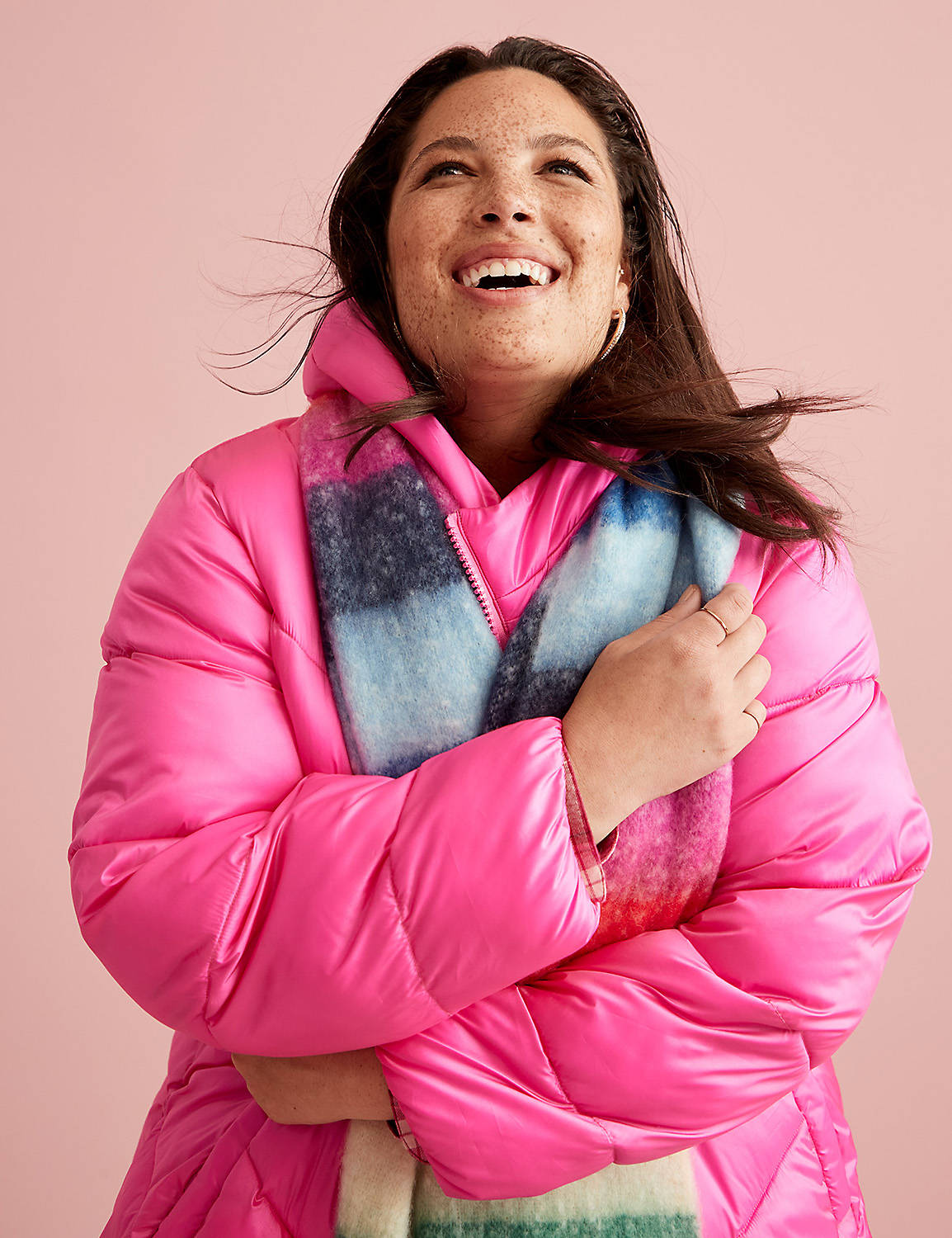 lane bryant puffer coat with hood 26/28 hot pink