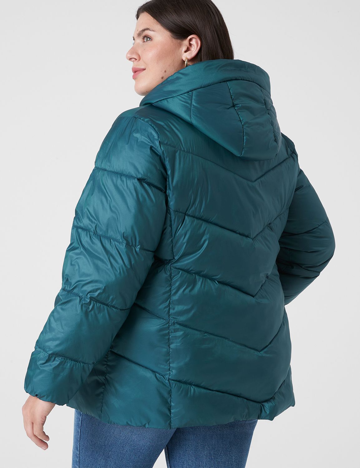 Plus Size Zip-Front Hooded Heavy Weight Puffer Jacket with Button-Off Fur  Collar, Puffer Jacket