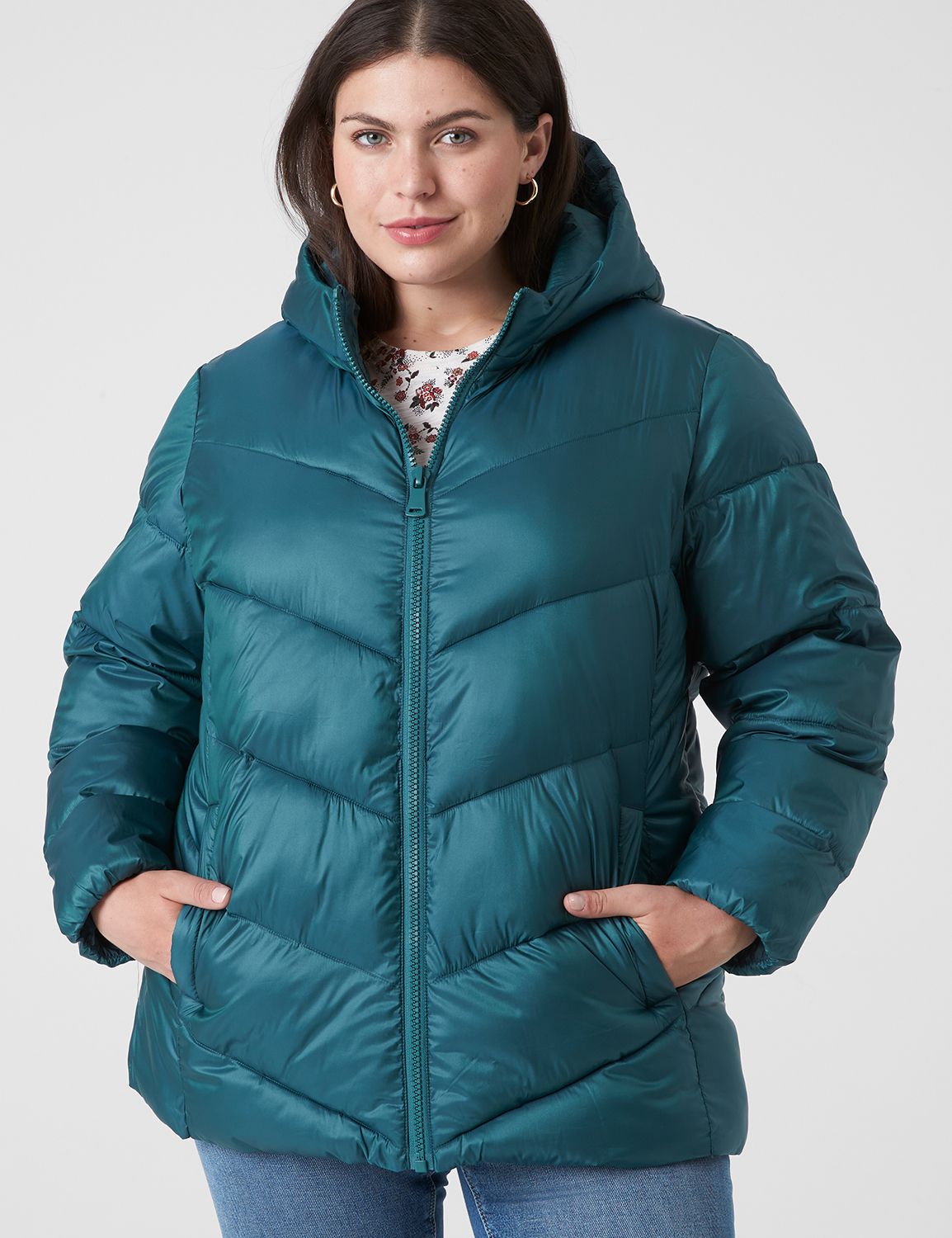 Teal puffer hot sale jacket