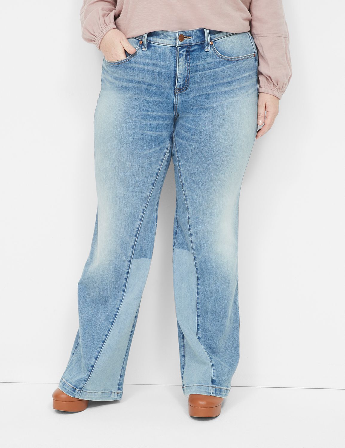 Signature Fit Flare Two-Tone Jean | LaneBryant