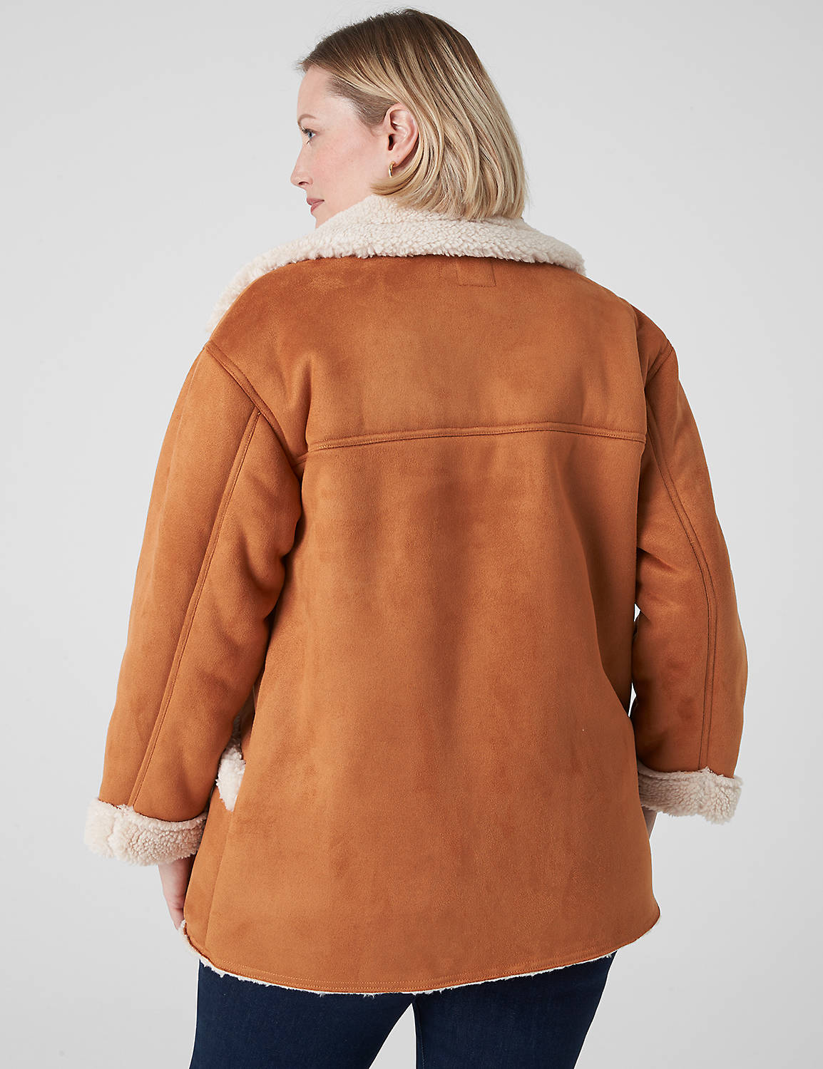 Faux Suede Notch Collar Coat 113697 Product Image 2