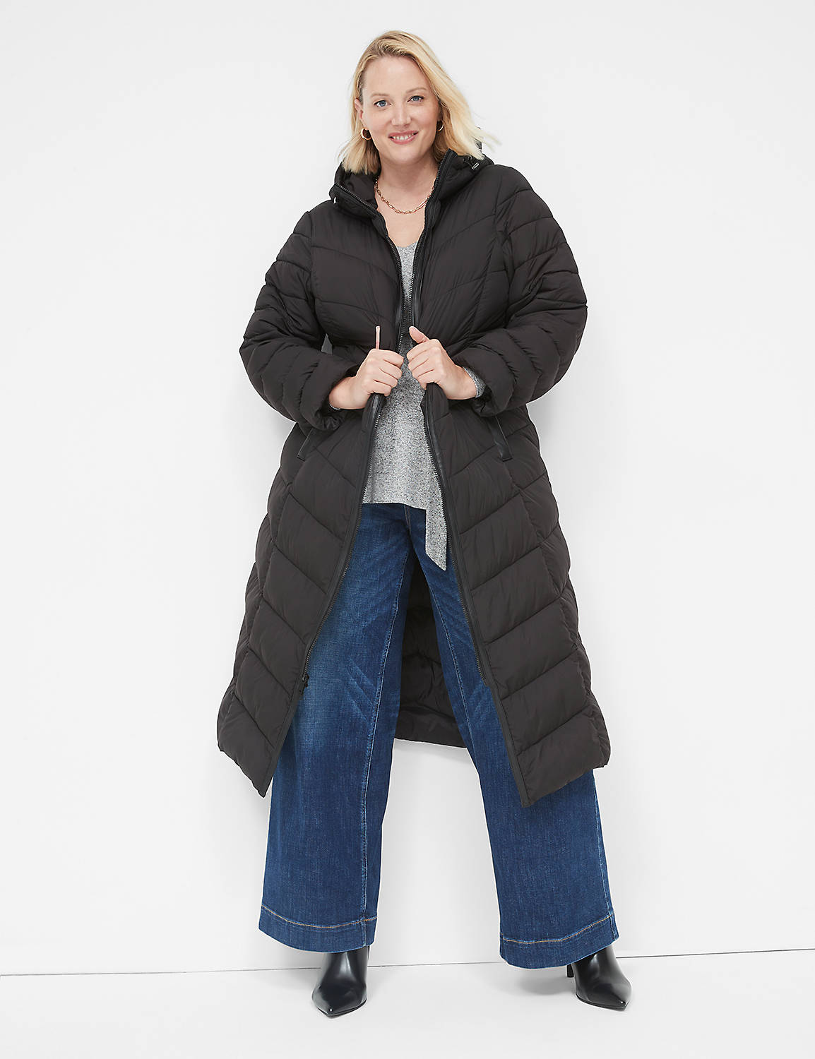 Front Zip Maxi Puffer 1136981 Product Image 1