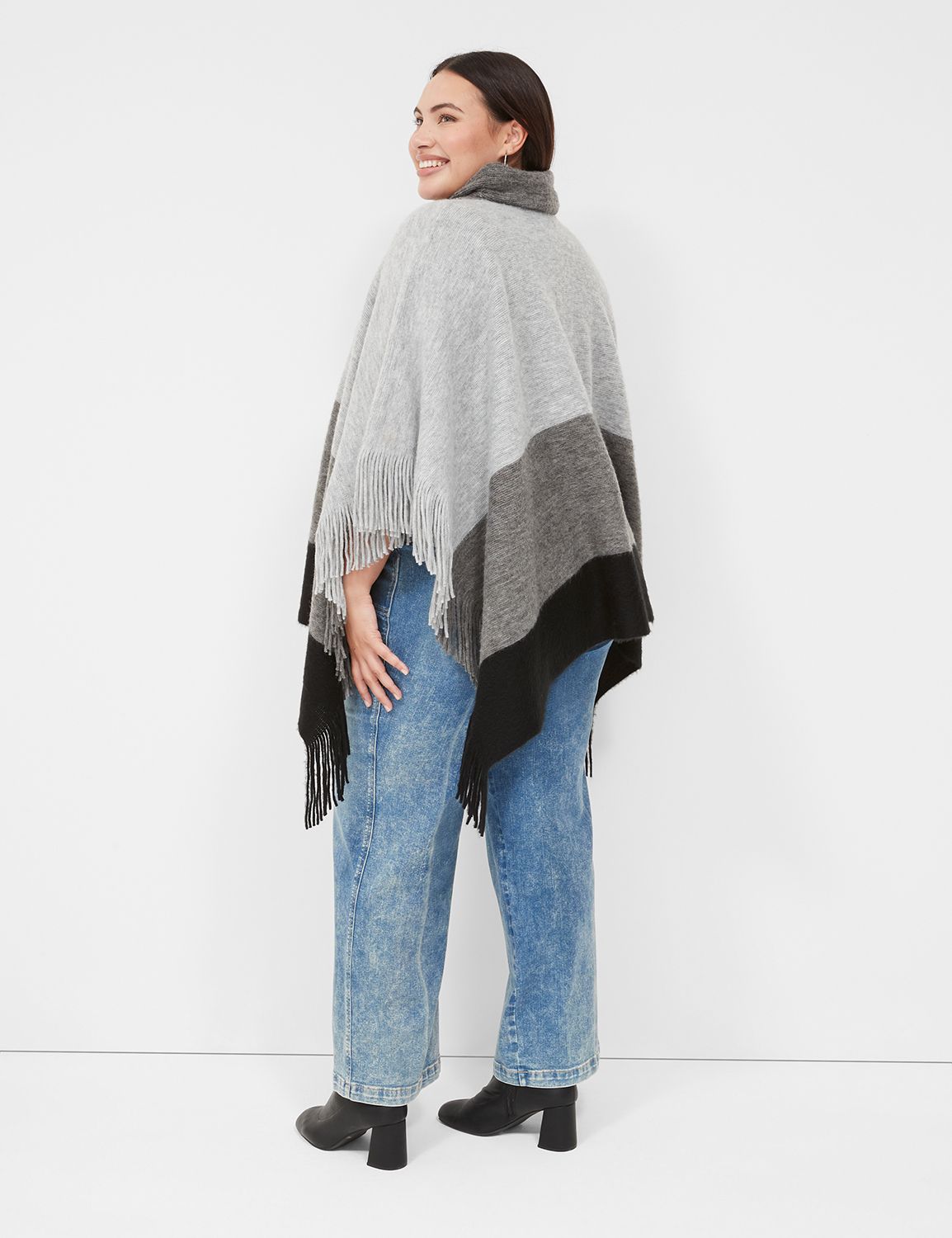COLORBLOCK FRINGE SLEEVE OVERPIECE | LaneBryant